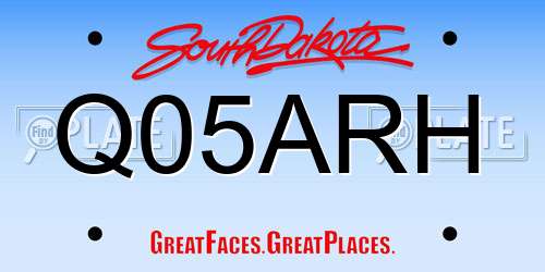Q05ARH South Dakota License Plate