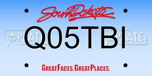 Q05TBI South Dakota License Plate