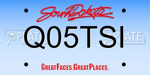 Q05TSI South Dakota License Plate