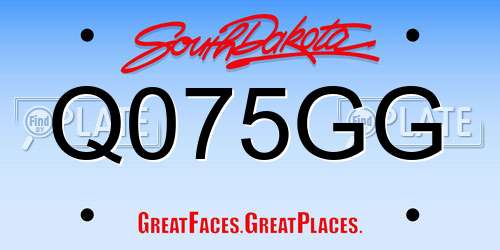 Q075GG South Dakota License Plate