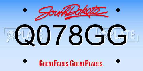 Q078GG South Dakota License Plate