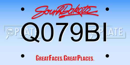 Q079BI South Dakota License Plate