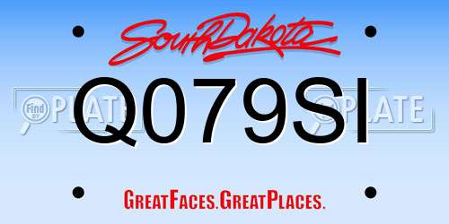 Q079SI South Dakota License Plate