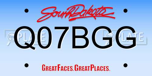 Q07BGG South Dakota License Plate