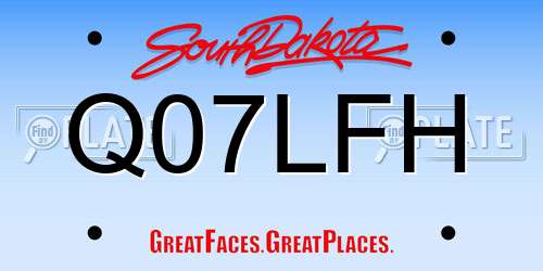 Q07LFH South Dakota License Plate