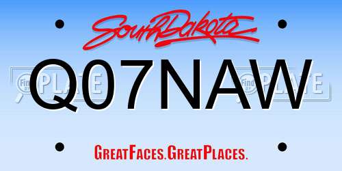 Q07NAW South Dakota License Plate