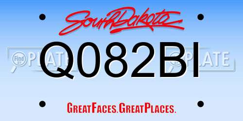 Q082BI South Dakota License Plate
