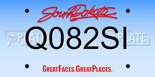 Q082SI South Dakota License Plate
