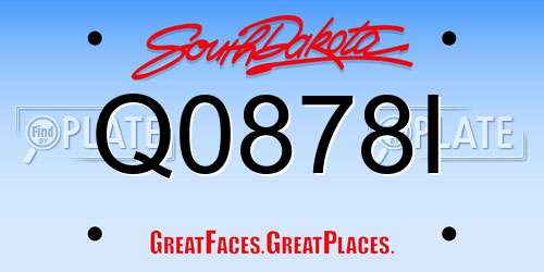 Q0878I South Dakota License Plate