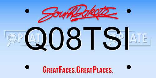 Q08TSI South Dakota License Plate
