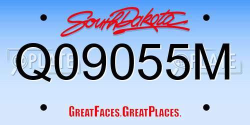 Q09055M South Dakota License Plate