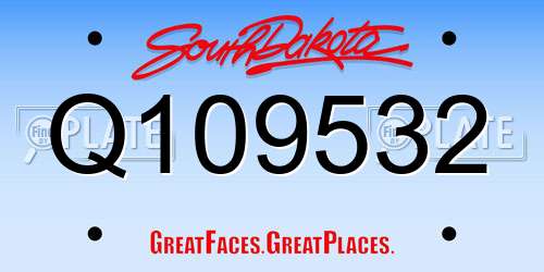 Q109532 South Dakota License Plate