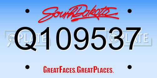 Q109537 South Dakota License Plate