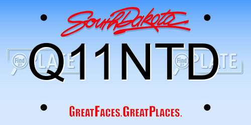 Q11NTD South Dakota License Plate
