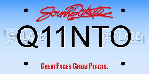 Q11NTO South Dakota License Plate