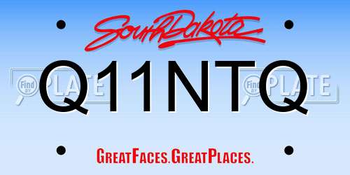 Q11NTQ South Dakota License Plate