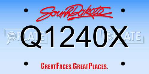 Q1240X South Dakota License Plate