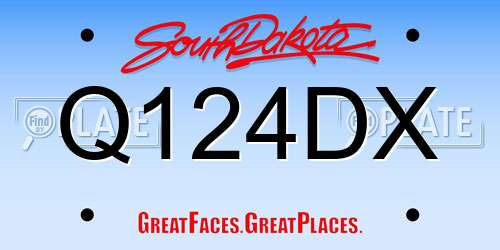Q124DX South Dakota License Plate