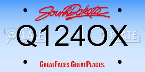 Q124OX South Dakota License Plate