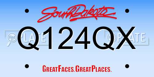 Q124QX South Dakota License Plate