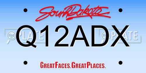 Q12ADX South Dakota License Plate