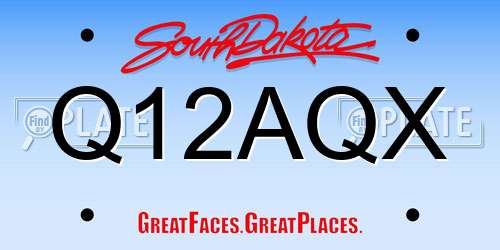 Q12AQX South Dakota License Plate