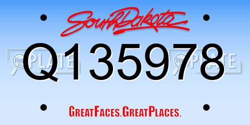 Q135978 South Dakota License Plate