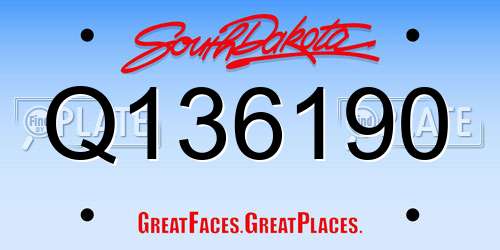 Q136190 South Dakota License Plate