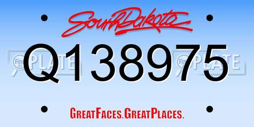 Q138975 South Dakota License Plate