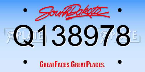 Q138978 South Dakota License Plate