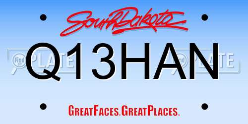 Q13HAN South Dakota License Plate