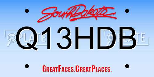 Q13HDB South Dakota License Plate