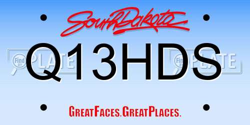 Q13HDS South Dakota License Plate