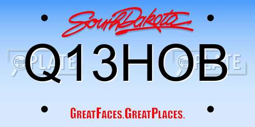Q13HOB South Dakota License Plate