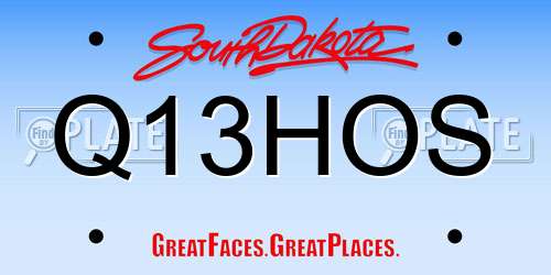 Q13HOS South Dakota License Plate