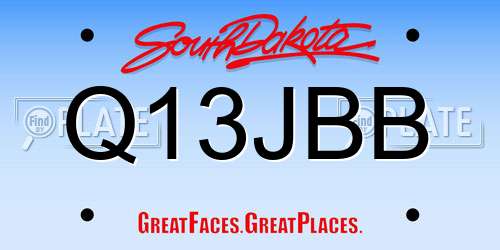 Q13JBB South Dakota License Plate
