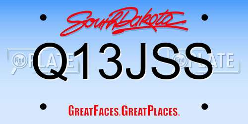Q13JSS South Dakota License Plate