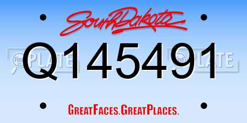 Q145491 South Dakota License Plate