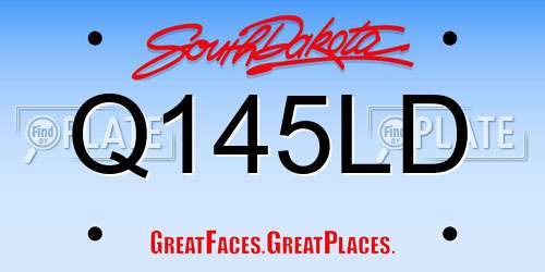 Q145LD South Dakota License Plate