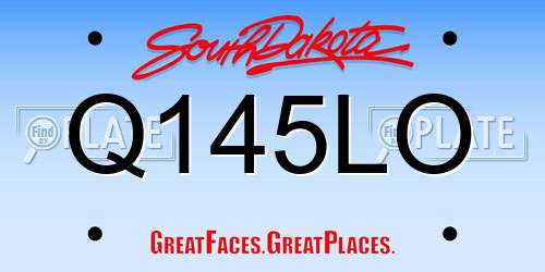 Q145LO South Dakota License Plate