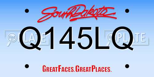 Q145LQ South Dakota License Plate