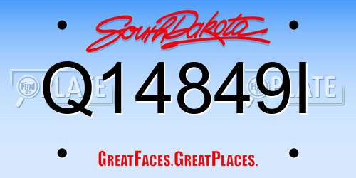 Q14849I South Dakota License Plate