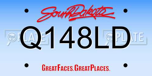 Q148LD South Dakota License Plate