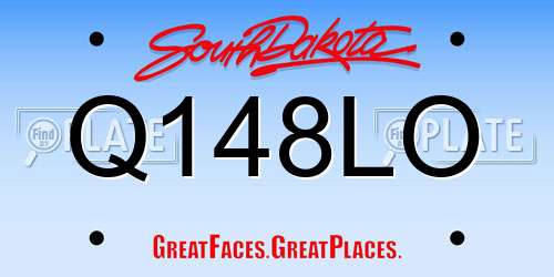 Q148LO South Dakota License Plate