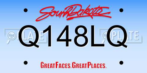 Q148LQ South Dakota License Plate