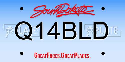 Q14BLD South Dakota License Plate