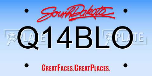 Q14BLO South Dakota License Plate
