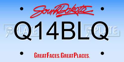 Q14BLQ South Dakota License Plate