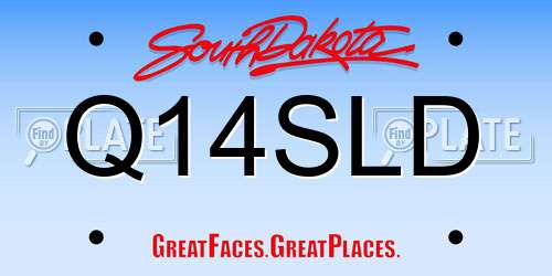 Q14SLD South Dakota License Plate