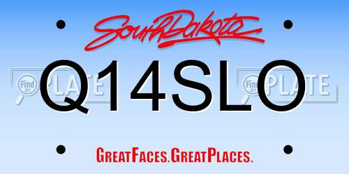 Q14SLO South Dakota License Plate
